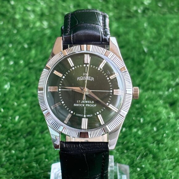 Vintage Roamer Green Dial - Classic Men's Wrist Watch - New Old Stock Collection - Picture 3 of 7